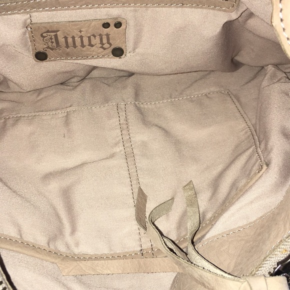 New juicy culture distressed tan leather handbag - Picture 6 of 7